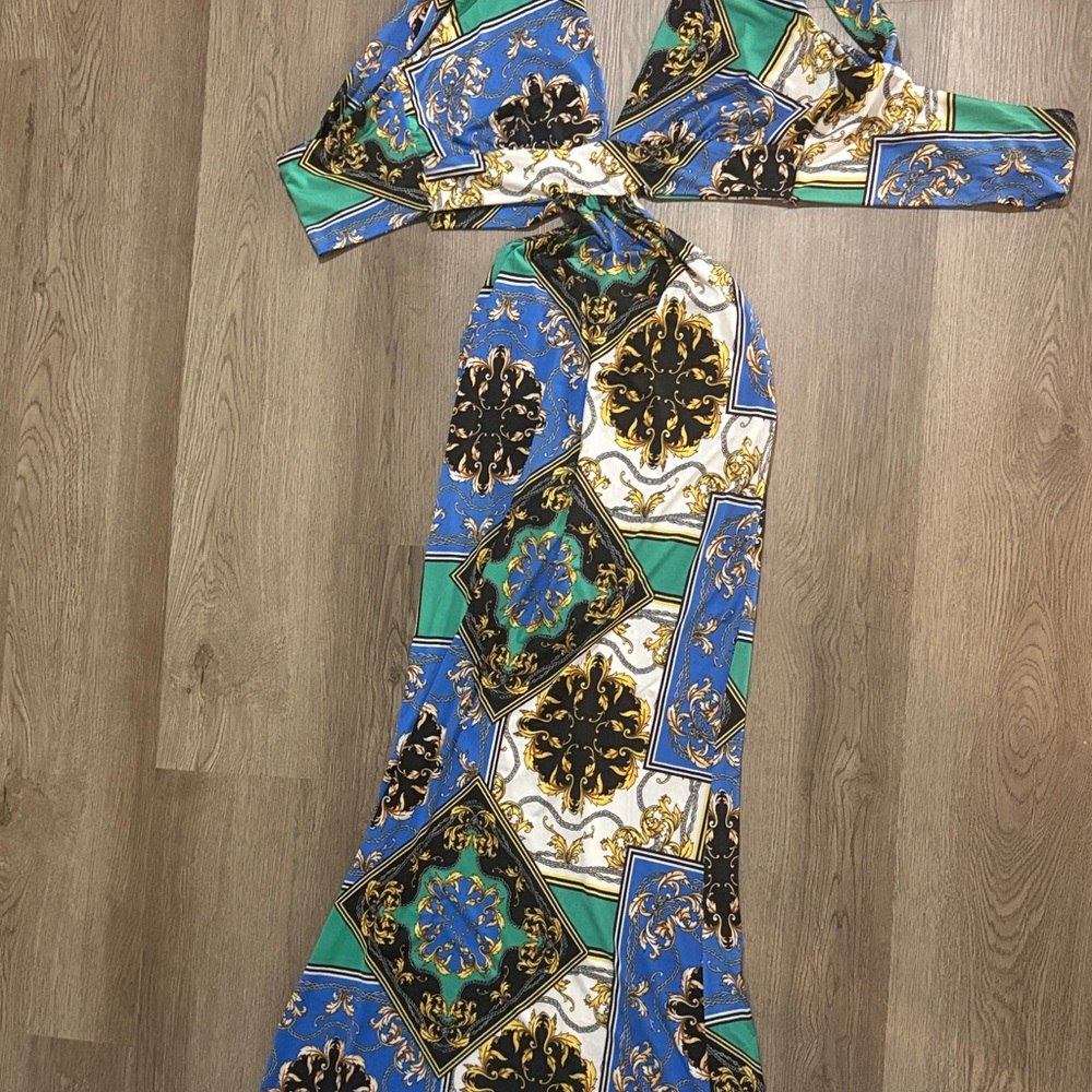 Fashion Nova Multicolor Backless Dress